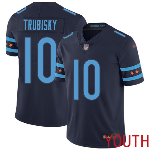 Chicago Bears Limited Navy Blue Youth Mitchell Trubisky Jersey NFL Football #10 City Edition->youth nfl jersey->Youth Jersey